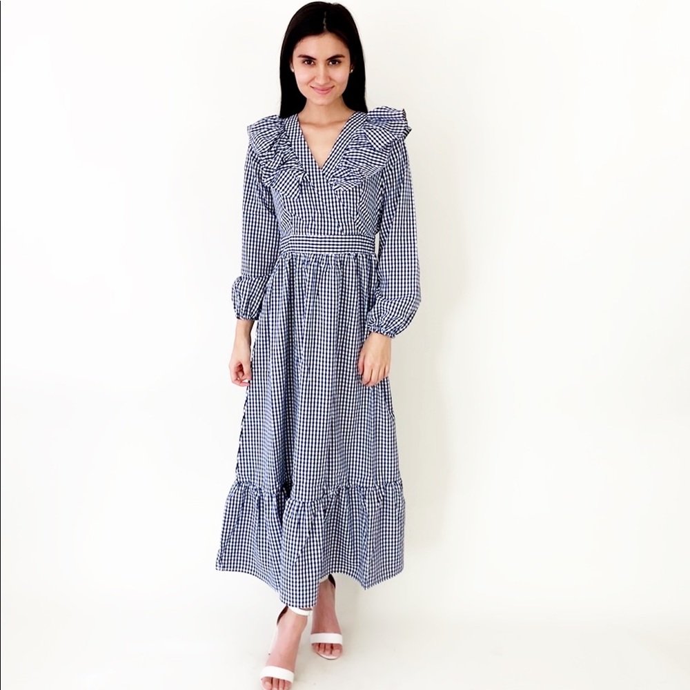 Navy Gingham Dress